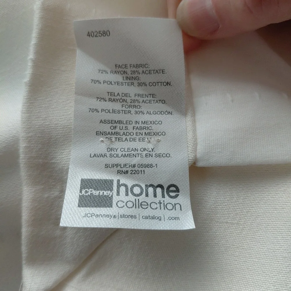 JCPenney Supreme pinch pleat drapes curtain panel pair Ivory Sateen Quite Luxury